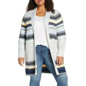 NEW! CASLON Nordstron Stripe Cozy Knit Cardigan Sweater Size XS. Retail: $119